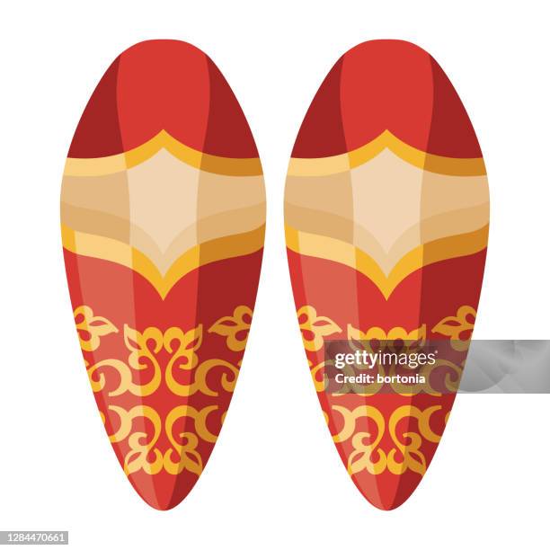 ilustrações de stock, clip art, desenhos animados e ícones de babouche (moroccan slippers) icon on transparent background - babouches