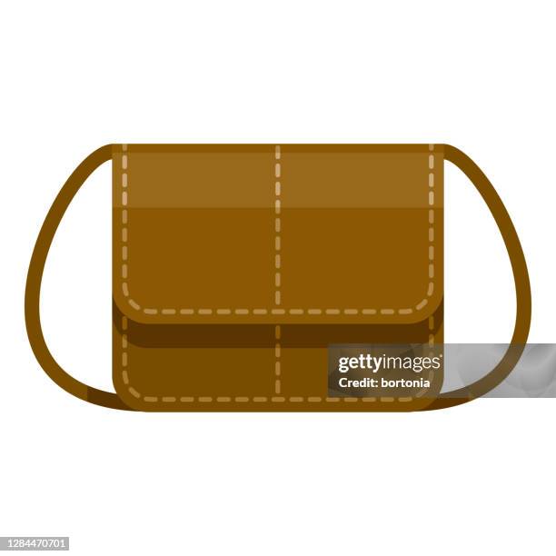 moroccan leather purse icon on transparent background - leather bag stock illustrations