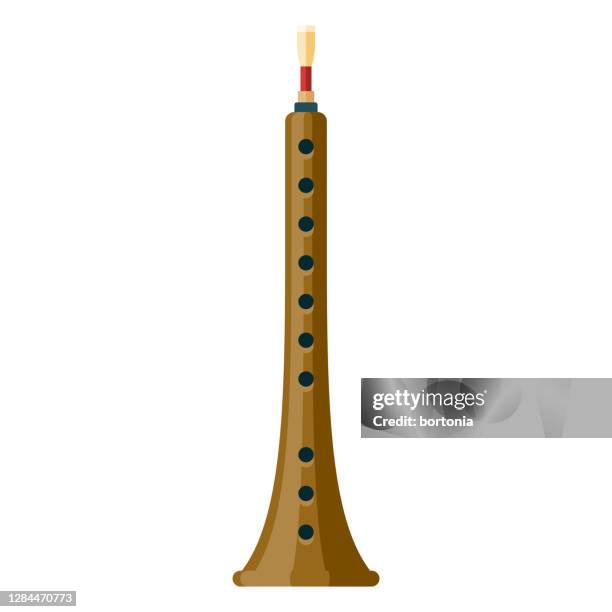 moroccan rhaita icon on transparent background - middle eastern music stock illustrations