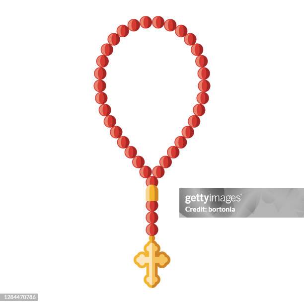 rosary icon on transparent background - rosary stock illustrations