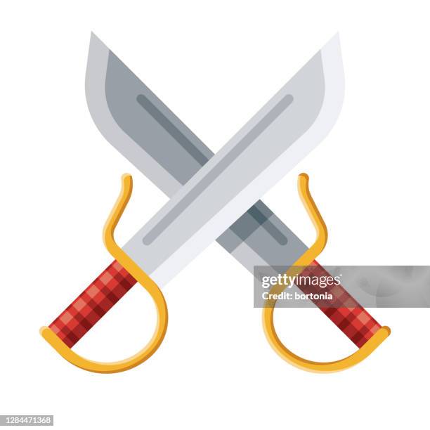 kung fu swords icon on transparent background - martial arts background stock illustrations