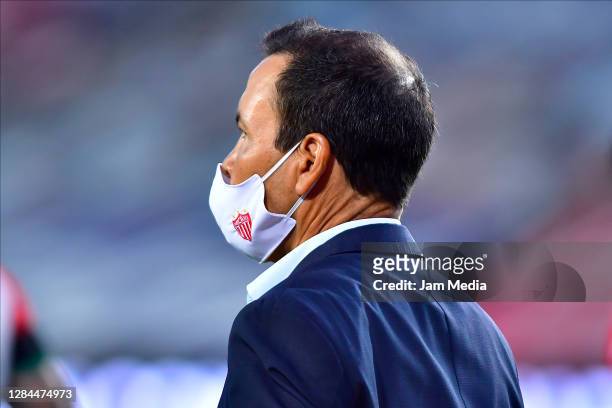 Jose Guadalupe Cruz, head coach of Necaxa, looks on during the 17th round match between Pachuca and Necaxa as part of the Torneo Guard1anes 2020 Liga...