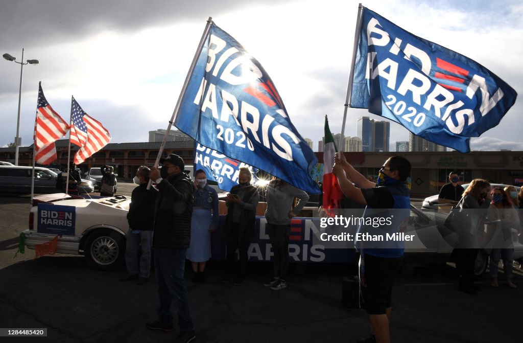 Supporters Of Joe Biden Celebrate Across The Country, After Major Networks Project Him Winning The Presidency