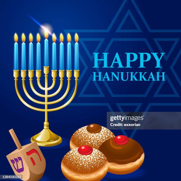 stockillustraties, clipart, cartoons en iconen met viering van chanoeka - officiële openingen