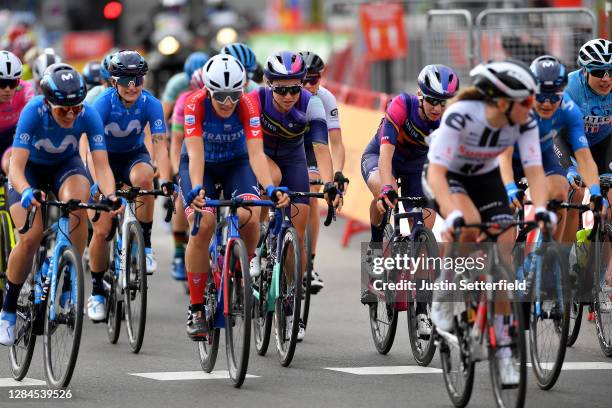 Jelena Eric of Serbia and Movistar Team / Rotem Gafinovitz of Israel and Team Canyon SRAM Racing / Eugenia Bujak of Slovenia and Team Ale BTC...