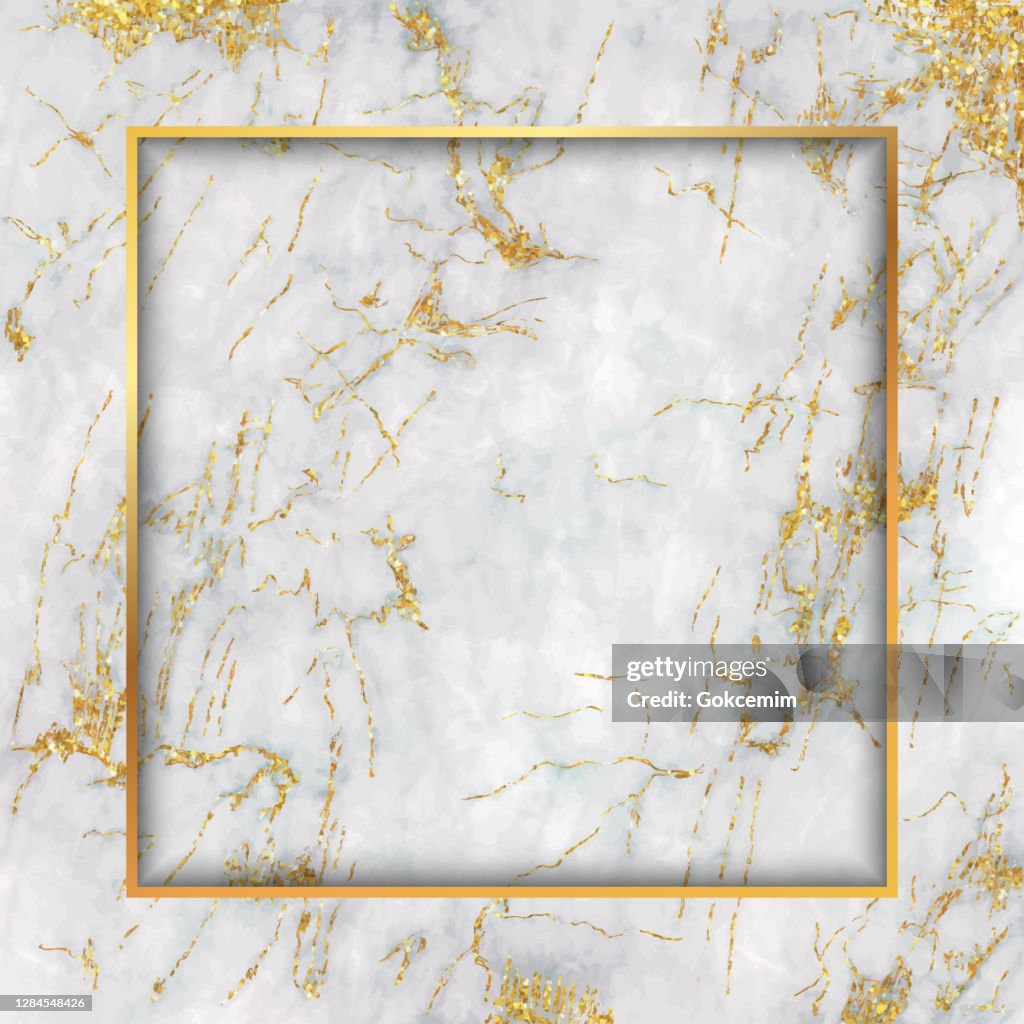 White Marble Texture with Gold Veins Vector Background, useful to create surface effect for your design products such as background of greeting cards, architectural and decorative patterns. Trendy template inspiration for your design.