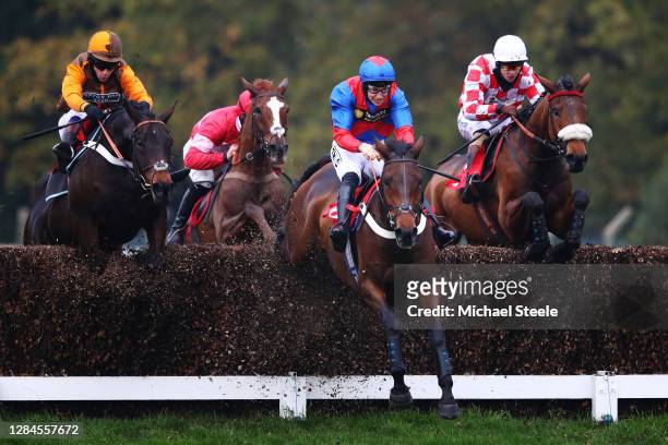 Mahlervous ridden by A P Heskin leads Igor ridden by Sam Waley-Cohen , Getareason ridden by Lorcan Williams and Sevarano ridden by Brendan Powell in...