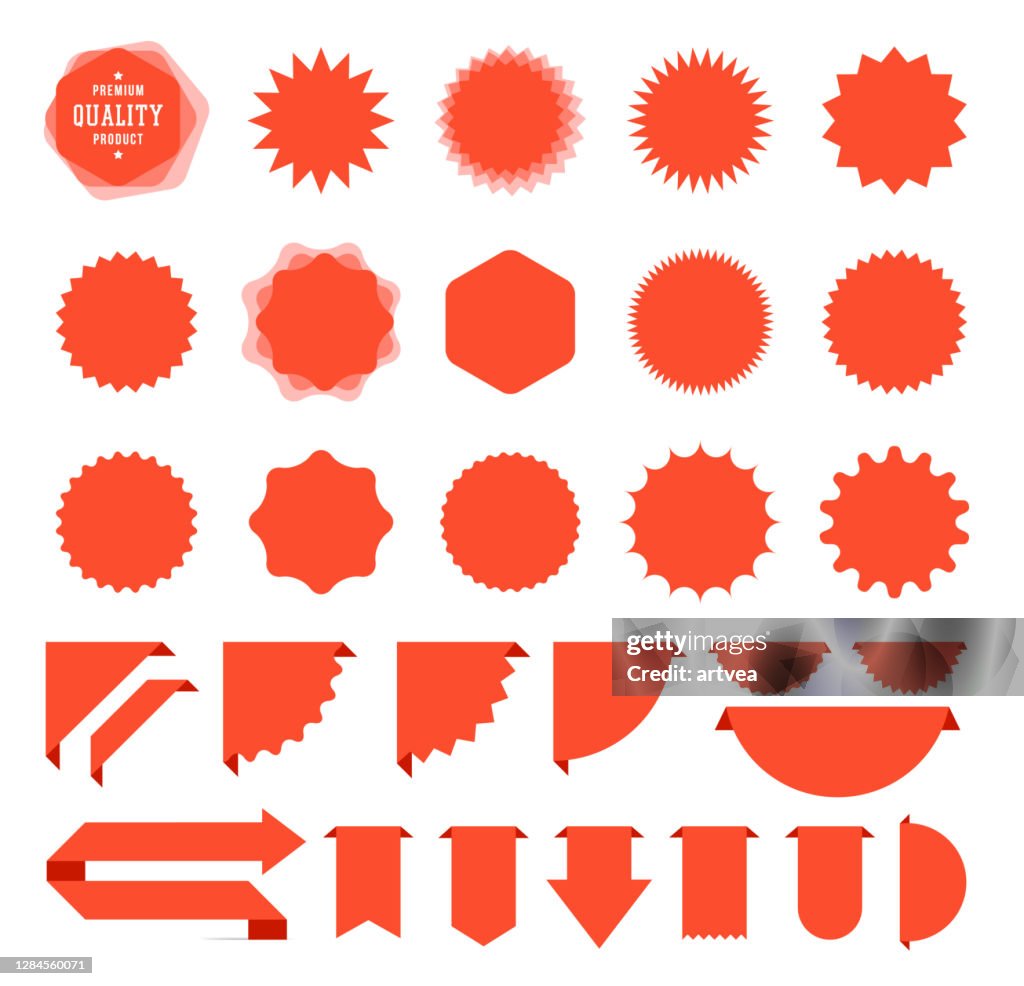 Starburst Sale Stickers and Ribbons