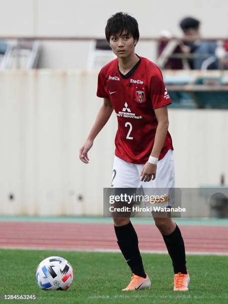 Kana Osafune of Urawa Red Diamonds Ladies in action during the Nadeshiko League match between Urawa Red Diamonds Ladies and Ehime FC Ladies at the...