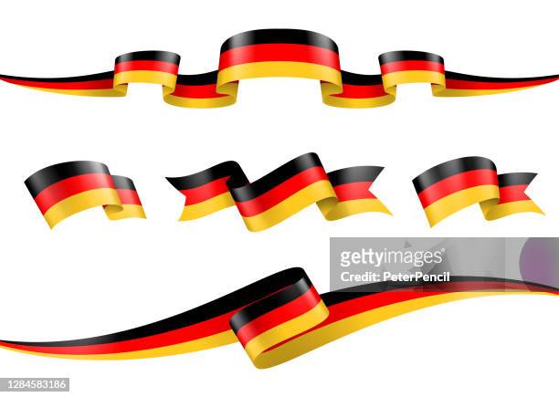germany flag ribbon set - vector stock illustration - german culture stock illustrations