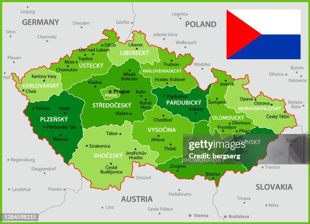 Map Of Czech Republic Political Map With Regions National Flag Map Of Czech Republic Political Map With Regions National Flag Borders Of 