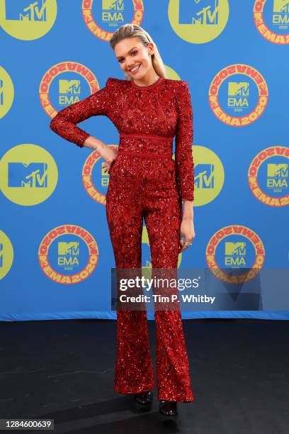 In this image released on November 08, Becca Dudley poses ahead of the MTV EMA's 2020 on November 01, 2020 in London, England. The MTV EMA's aired on...