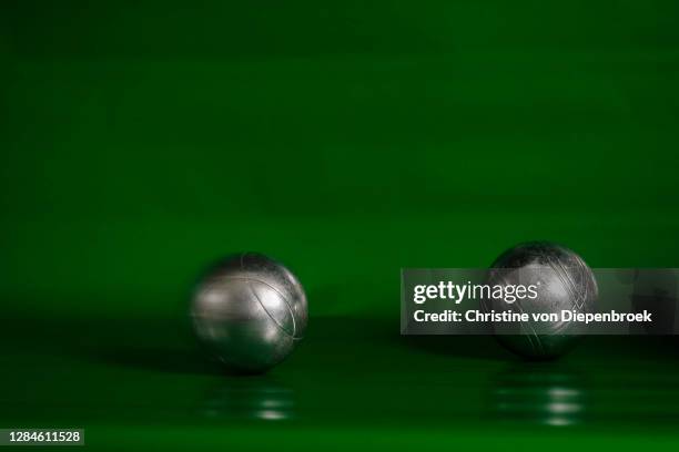 used old silver boule balls - boule noel stock-fotos und bilder