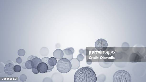 structure nano moléculaire abstraite. sphères 3d - group h photos et images de collection