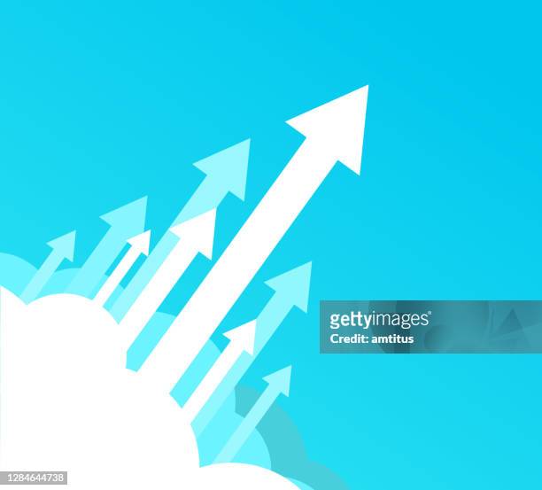 arrows launch - growth arrow stock illustrations