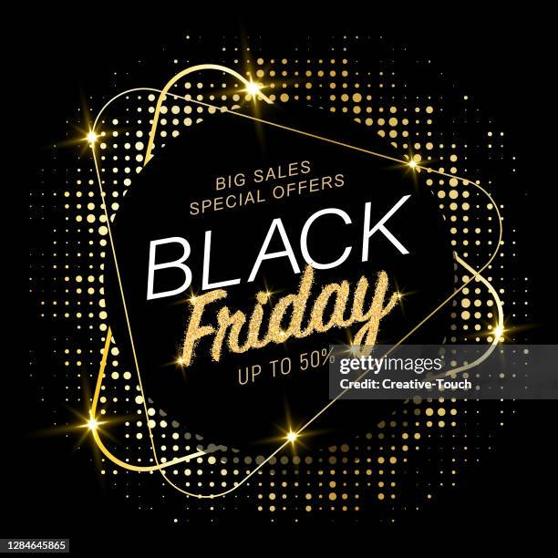 illustrations, cliparts, dessins animés et icônes de carte de célébration multicolore abstraite du black friday - black friday