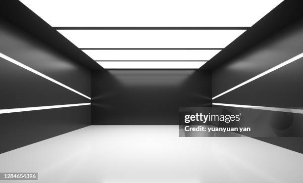 3d rendering exhibition background - floor perspective stock-fotos und bilder