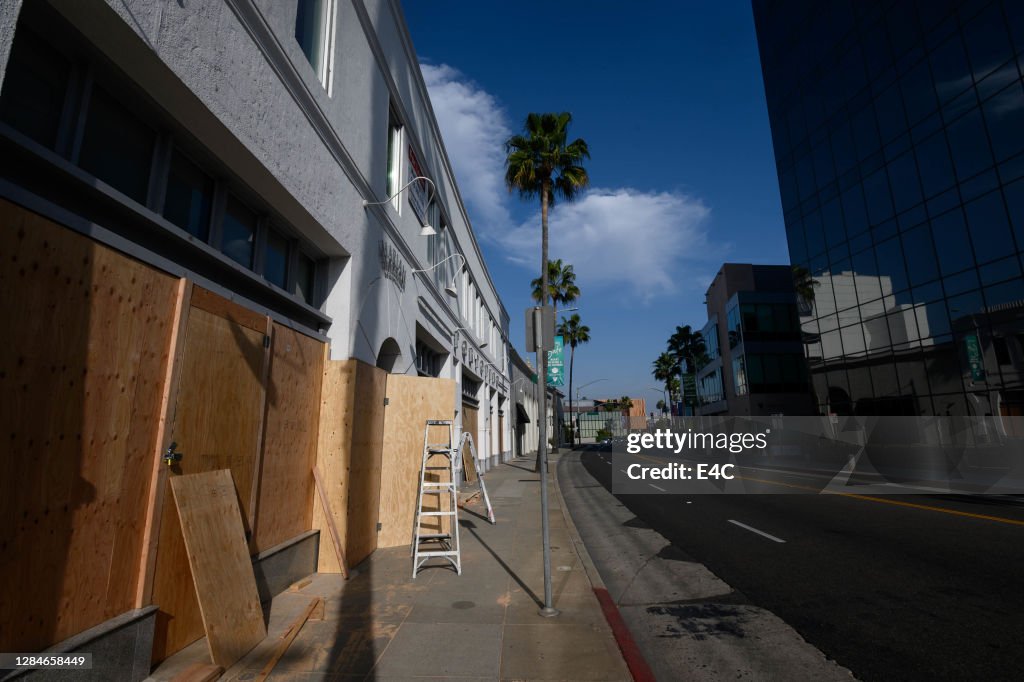 Beverly Hills stores board up stores before election in United States