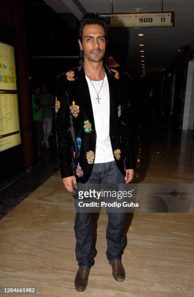 Arjun Rampal attends the Rohit Bal's HDIL post show bash on October 08, 2010 in Mumbai, India