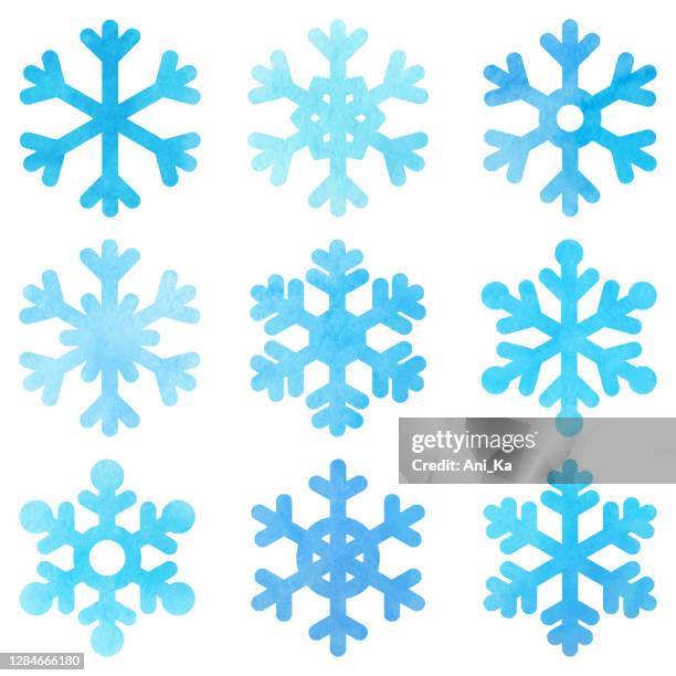 watercolor snowflakes collection - icing stock illustrations