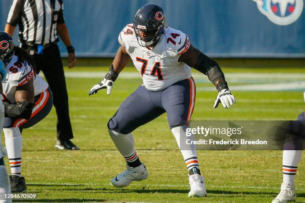 Germain Ifedi of the Chicago Bears plays against the Tennessee Titans at Nissan Stadium on November 08, 2020 in Nashville, Tennessee.