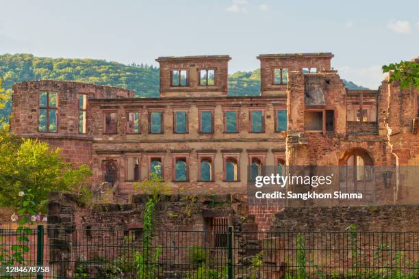 ruins of the old castle in daylight, heidelberg. - simma stock pictures, royalty-free photos & images