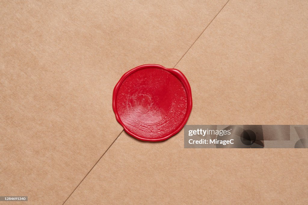 Brown Envelope Sealed with Wax Stamp