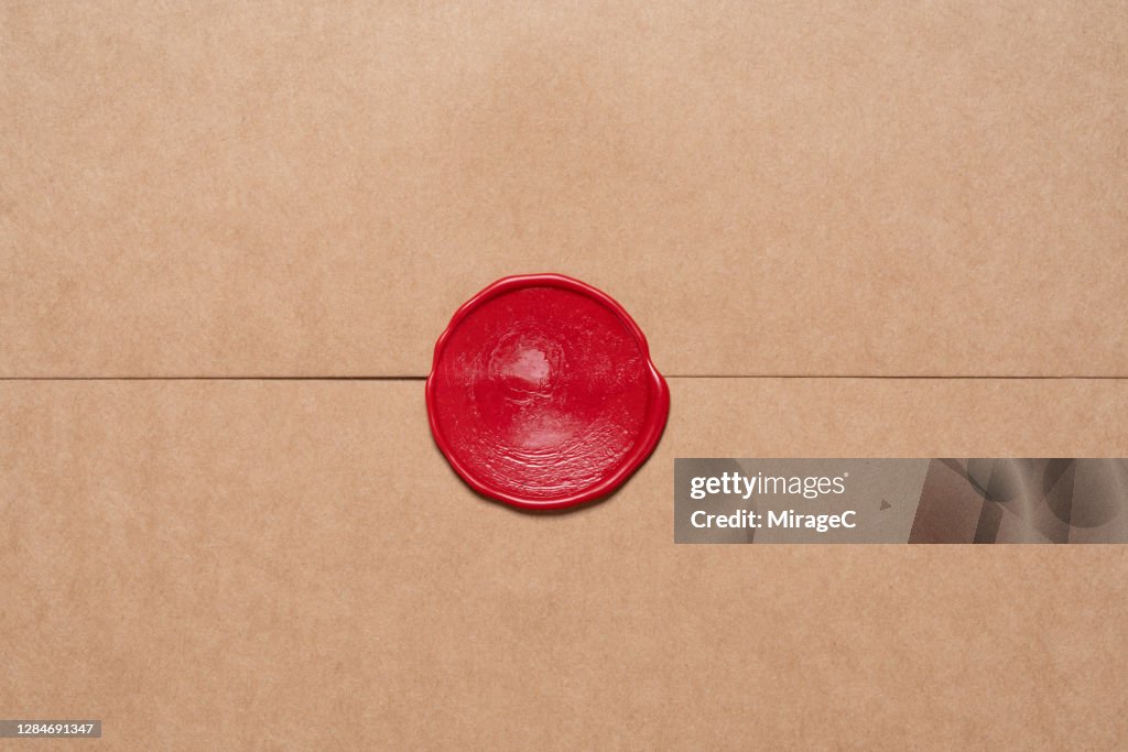 Brown Envelope Sealed with Wax Stamp