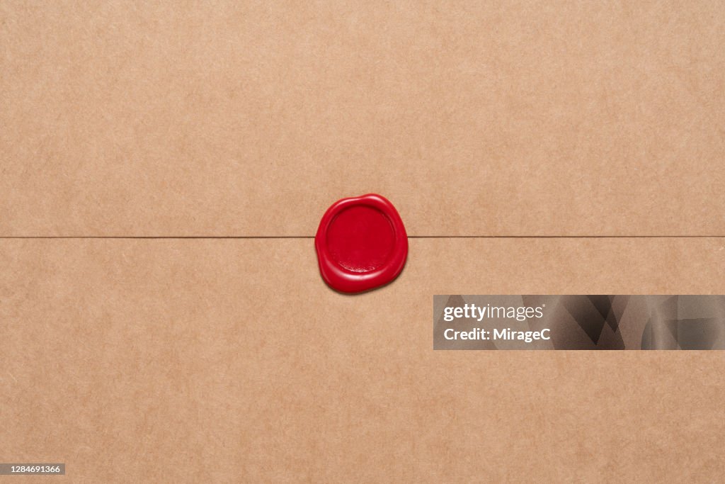 Brown Envelope Sealed with Wax Stamp