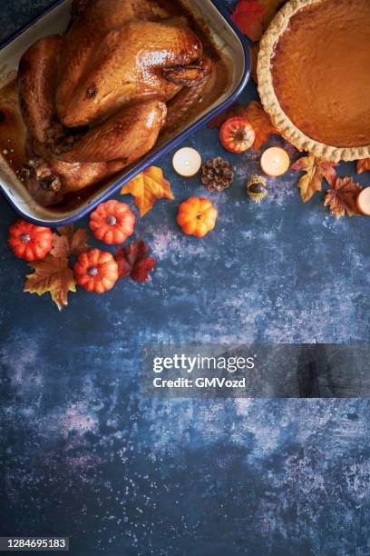 traditional holiday stuffed turkey - christmas mince pies stock pictures, royalty-free photos & images