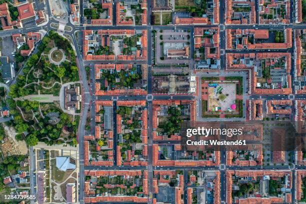 france, marne, chalons-en-champagne, aerial view of residential city district including town square and public park - châlons en champagne photos et images de collection