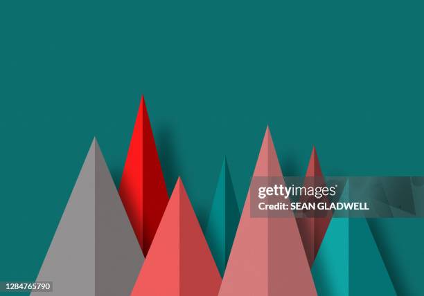 green and red graphic trees - artistic product bildbanksfoton och bilder