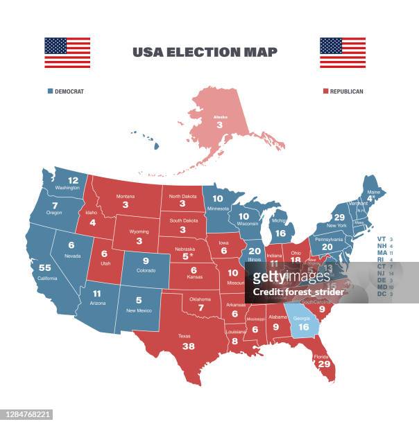 usa election map 2020 - presidential candidate stock illustrations