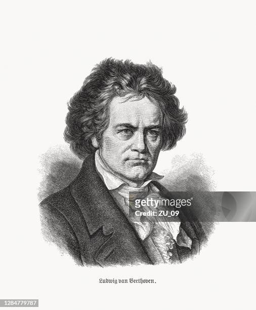 路德維希·范·貝多芬(1770-1827),德國作曲家,木雕,出版於1893年 - ludwig van beethoven 幅插畫檔、美工圖案、卡通及圖標