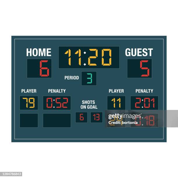 ilustrações de stock, clip art, desenhos animados e ícones de hockey scoreboard icon on transparent background - scoreboard