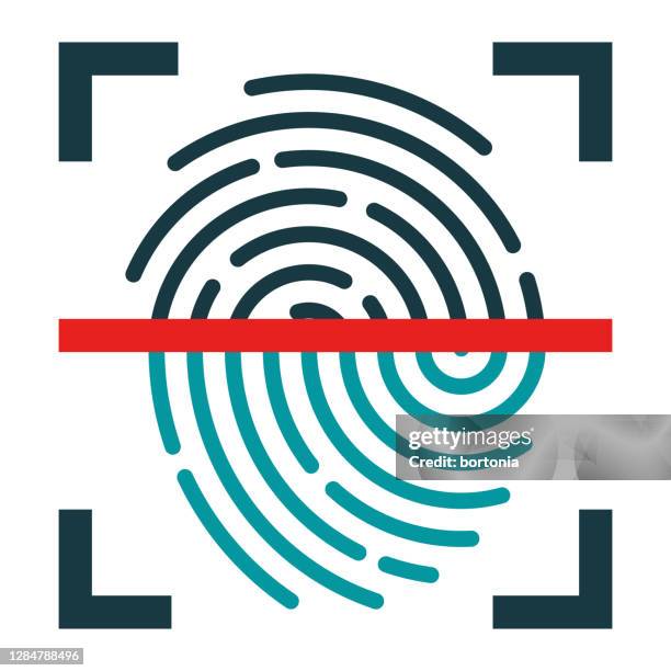 fingerprint scanner icon on transparent background - anti virus stock illustrations