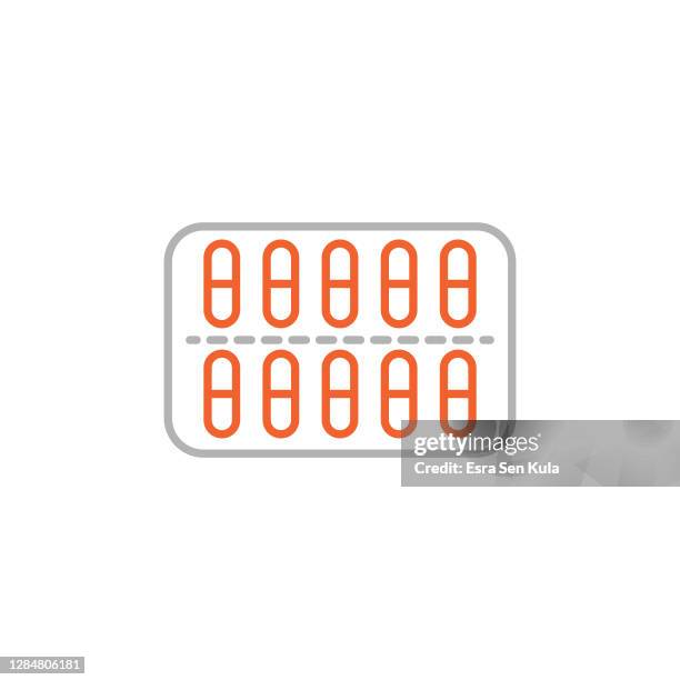 pack pills icon with editable stroke - pharmaceutical packaging stock illustrations