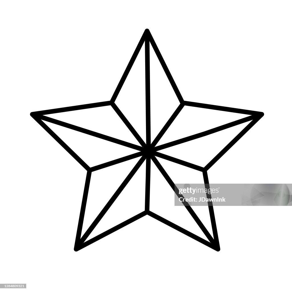 Weihnachten flache Design-Ikone: Star Tree Topper