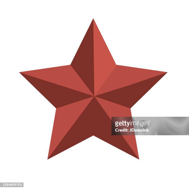 stockillustraties, clipart, cartoons en iconen met kerst flat design icoon: red star tree topper - tree topper