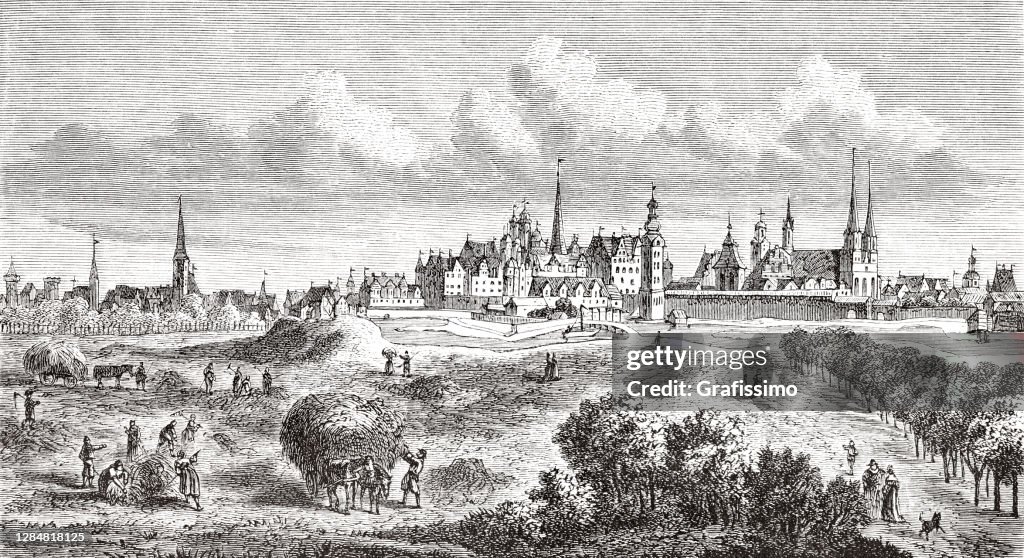 Panorama di Berlino Germania XVII secolo