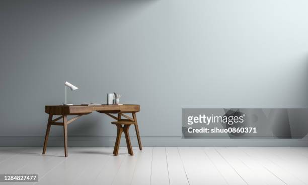 interior desk copy space - gray color stock pictures, royalty-free photos & images