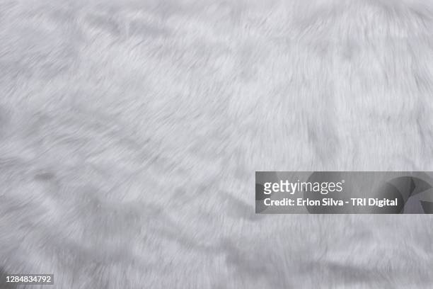 background of fake white animal fur fabric - velour foto e immagini stock