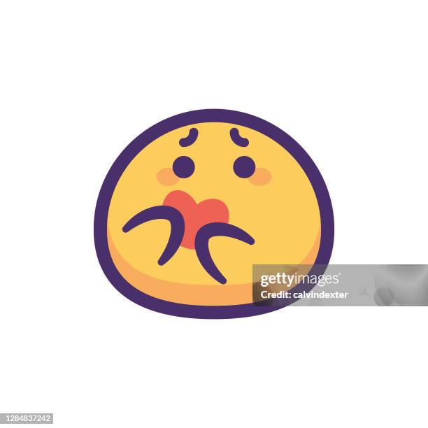 emoticon holding heart and caring - empathy stock illustrations