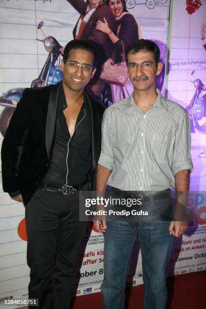 Arindam Chaudhuri and Habib Faisal attend the premiere of film 'Do Dooni Chaar' on October 06, 2010 in Mumbai, India