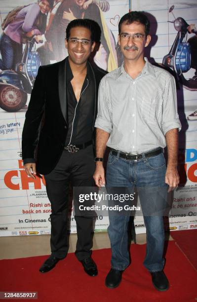 Arindam Chaudhuri and Habib Faisal attend the premiere of film 'Do Dooni Chaar' on October 06, 2010 in Mumbai, India