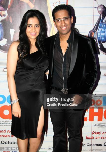 Rajita Chaudhuri and Arindam Chaudhuri attend the premiere of film 'Do Dooni Chaar' on October 06, 2010 in Mumbai, India