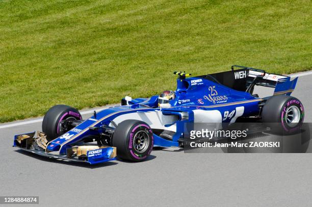 Pascal Wehrlein, pilote automobile germano-mauricien, au volant de la Sauber C36, lors de la 3e séance d'essais libres du Grand-Prix du Canada, sur...