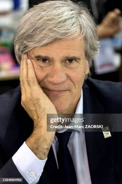 Portrait de l'homme politique français, Stéphane Le Foll, actuellement député de la Sarthe et ancien ministre de l'agriculture, à l'occasion de la...