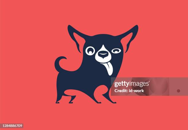 illustrazioni stock, clip art, cartoni animati e icone di tendenza di divertente simbolo del cane chihuahua - chihuahua dog