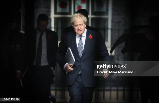 Britain's Prime Minister Boris Johnson attends weekly Cabinet meeting at the Foreign Office on November 10, 2020 in London, England.